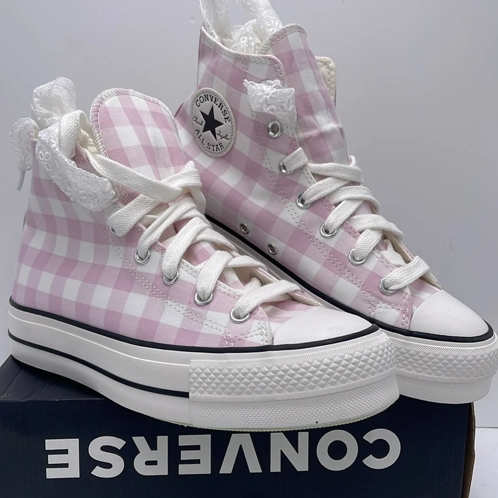 Converse WMNS Gingham High-Top Platform Sneaker A13663C
CTAS LIFT HI
SUMMIT PINK - Picture 4 of 16